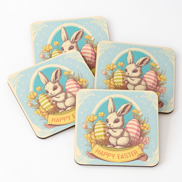 Item preview, Vintage Easter Bunny Cute Floral Egg Hunting Rabbit Happy Easter designed and sold by SecretDicer.