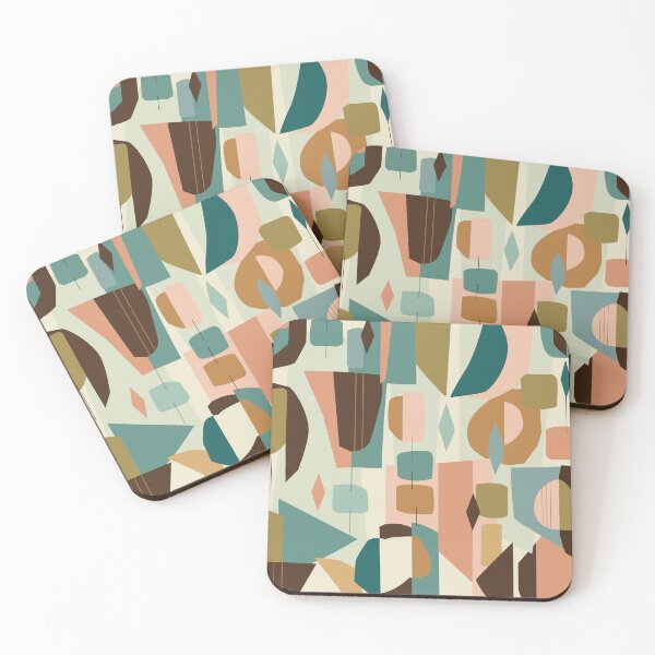 Item preview, Mid Century Modern Geometric Abstract Retro Shapes Pattern designed and sold by enricadenicola.