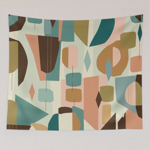 Item preview, Mid Century Modern Geometric Abstract Retro Shapes Pattern designed and sold by enricadenicola.