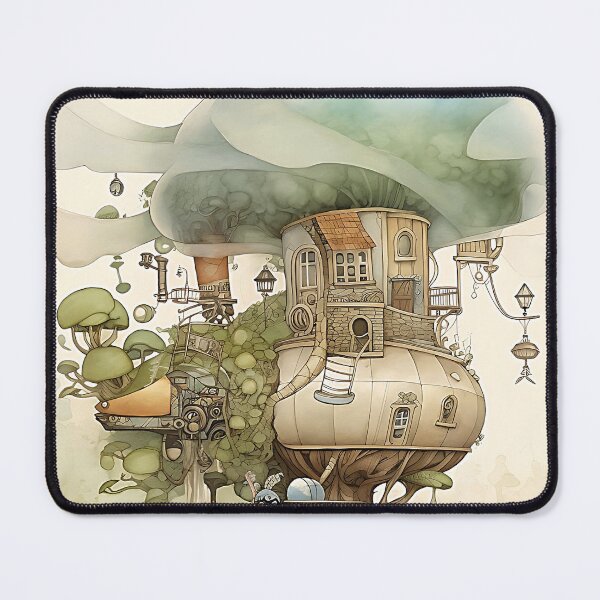 Item preview, Fantasy SteamPunk Forrest City Illustration designed and sold by ZvekiVintage.