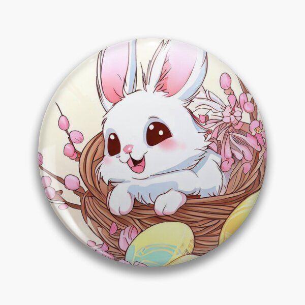 Item preview, Happy Easter Bunny and Colored Eggs and Willow catkins designed and sold by digitaldraw4you.