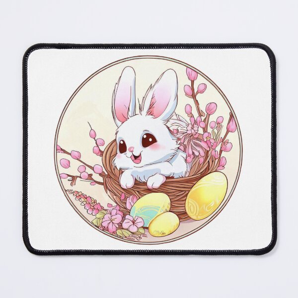 Item preview, Happy Easter Bunny and Colored Eggs and Willow catkins designed and sold by digitaldraw4you.