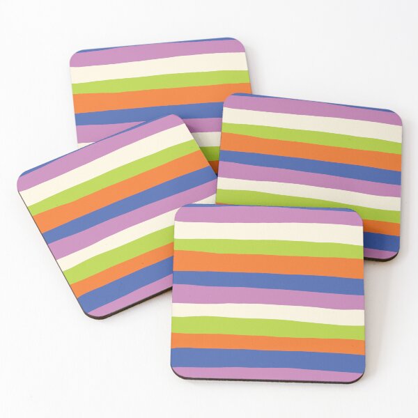 Item preview, Uneven Stripes - Blue, Orange, Purple, Green, and Cream designed and sold by LAEC-Shop.