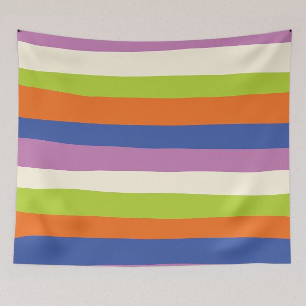 Item preview, Uneven Stripes - Blue, Orange, Purple, Green, and Cream designed and sold by LAEC-Shop.