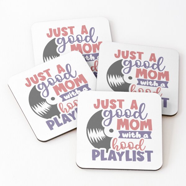 Item preview, Just a Good Mom with a Hood Playlist - Funny designed and sold by printify.