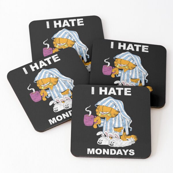 Item preview, I Hate Monday Cartoon Cat Gift Fan designed and sold by ElenaUysal.