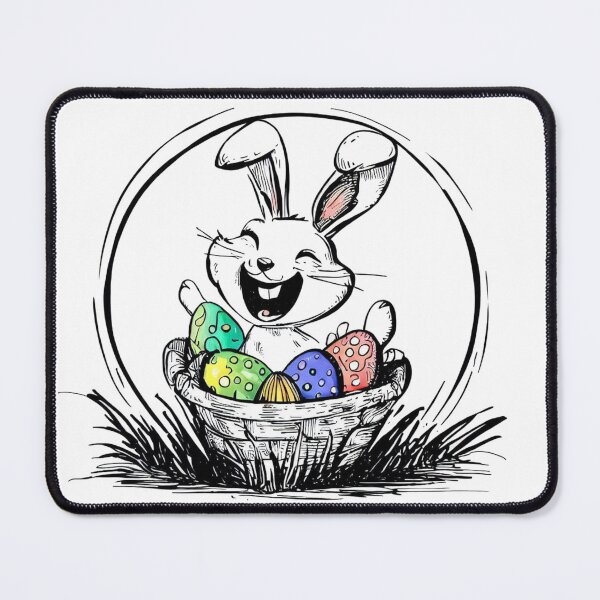 Artikelvorschau, Lustiger Hase im bösen Korb zu Ostern entworfen und verkauft von digitaldraw4you.