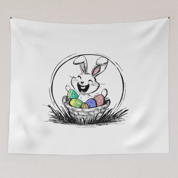Item preview, Funny Bunny in wicked basket on Easter designed and sold by digitaldraw4you.