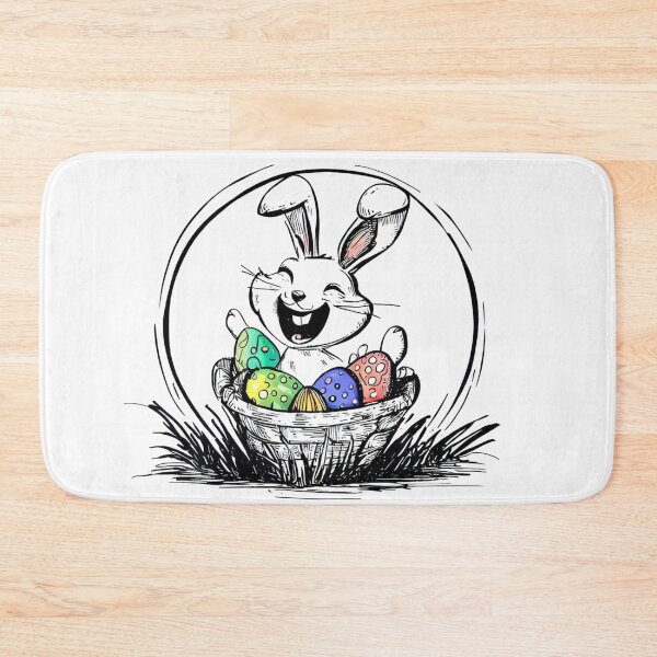 Artikelvorschau, Lustiger Hase im bösen Korb zu Ostern entworfen und verkauft von digitaldraw4you.