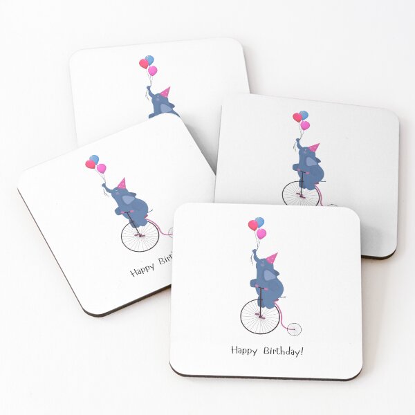 Item preview, Happy Birthday ! Cute elephant on a bike with balloons greeting card designed and sold by trefail.