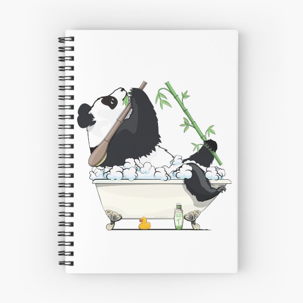 Item preview, Panda Bear relaxing in the Bath, funny bear bathroom art designed and sold by Wyattdesign.