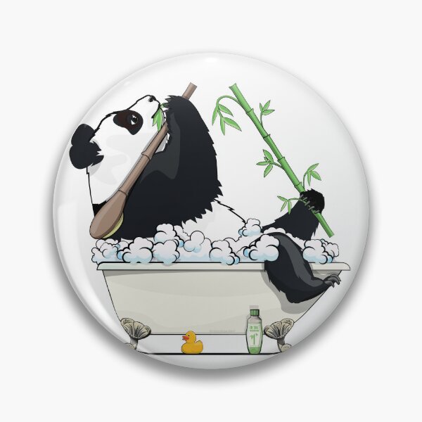 Artikelvorschau, Panda Bear relaxing in the Bath, funny bear bathroom art entworfen und verkauft von Wyattdesign.