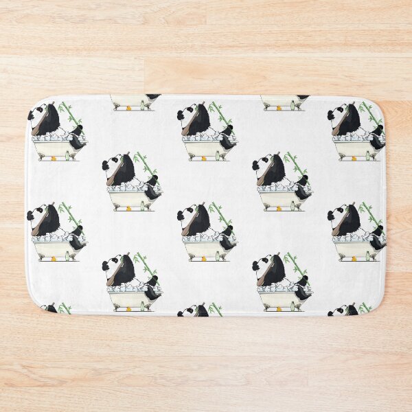 Item preview, Panda Bear relaxing in the Bath, funny bear bathroom art designed and sold by Wyattdesign.