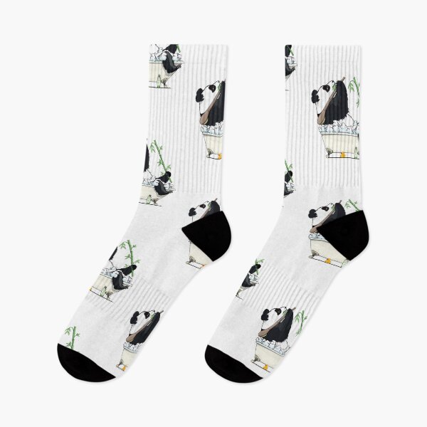 Artikelvorschau, Panda Bear relaxing in the Bath, funny bear bathroom art entworfen und verkauft von Wyattdesign.