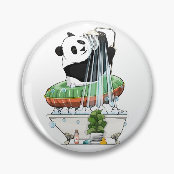 Artikelvorschau, Panda Bear in the Shower, funny bear bathroom art entworfen und verkauft von Wyattdesign.