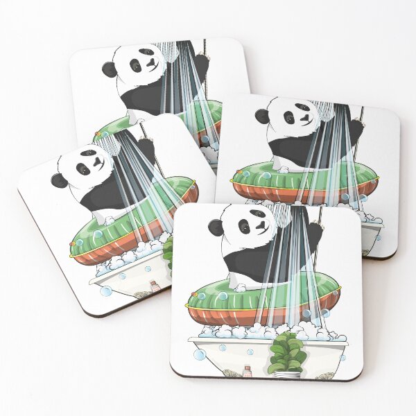 Artikelvorschau, Panda Bear in the Shower, funny bear bathroom art entworfen und verkauft von Wyattdesign.