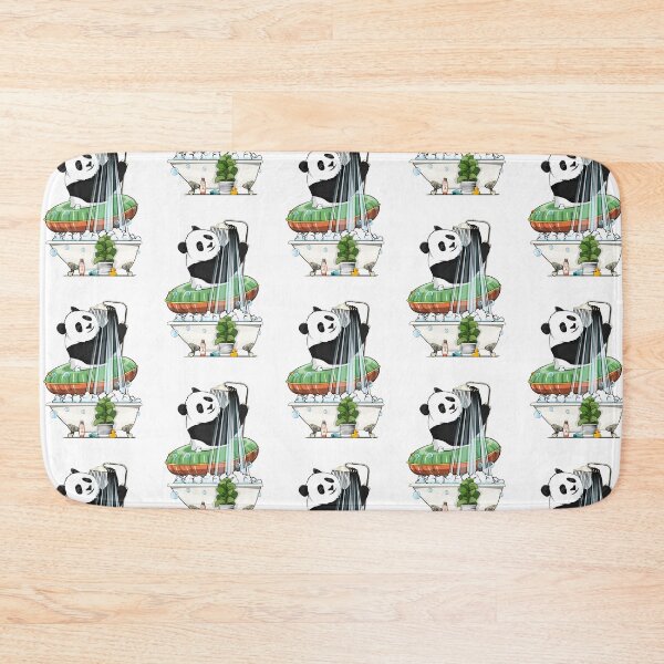 Item preview, Panda Bear in the Shower, funny bear bathroom art designed and sold by Wyattdesign.