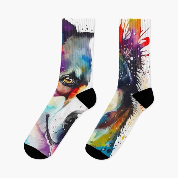 Item preview, Siberian Rusky Colorful Dog Watercolor designed and sold by delroy66.