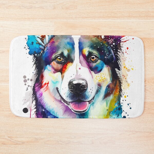 Item preview, Siberian Rusky Colorful Dog Watercolor designed and sold by delroy66.