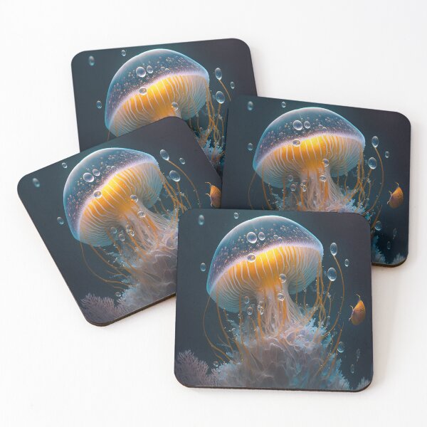 Item preview, Oceanic Glowing Jellyfish Mushroom Marine Life designed and sold by Stepultura.