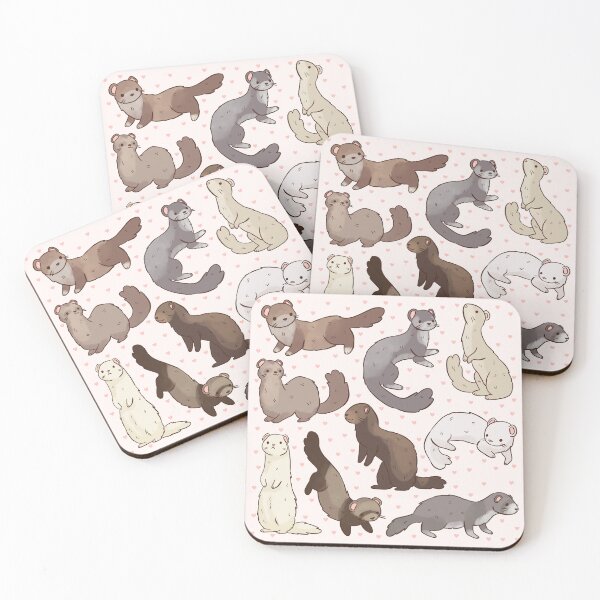 Item preview, Cute cartoon Ferrets illustration pattern  designed and sold by Yarafantasyart.
