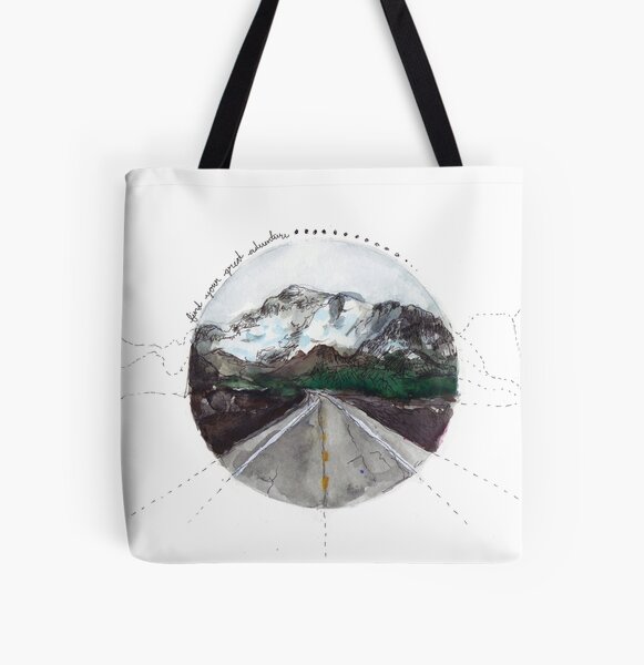Finde dein großes Abenteuer Allover-Print Tote Bag