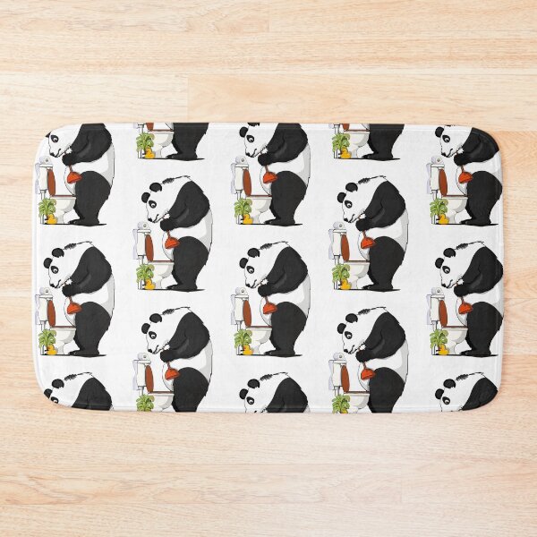 Item preview, Panda Bear unblocking Toilet, funny bear bathroom art designed and sold by Wyattdesign.