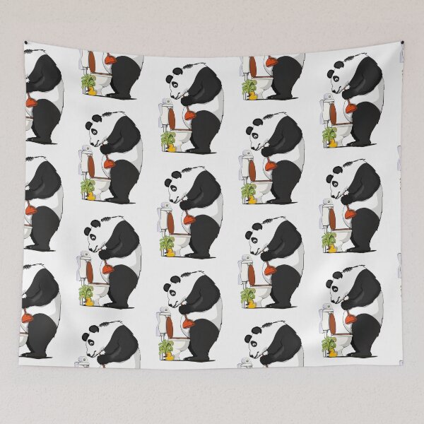 Item preview, Panda Bear unblocking Toilet, funny bear bathroom art designed and sold by Wyattdesign.