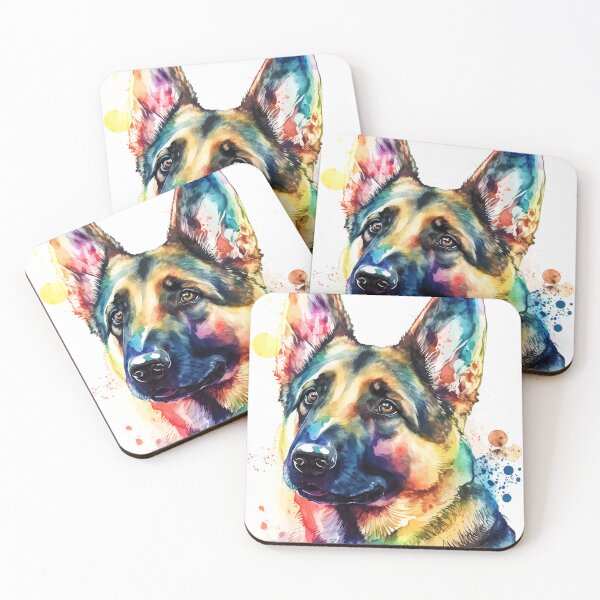 Item preview, German Shepherd Dog Colorful Watercolor designed and sold by delroy66.