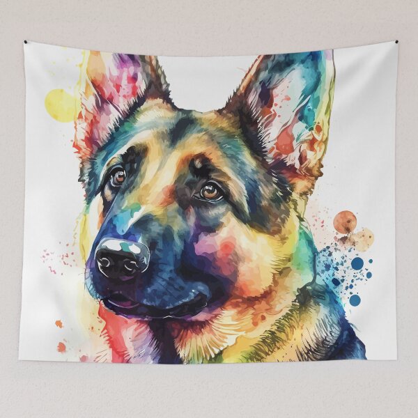 Item preview, German Shepherd Dog Colorful Watercolor designed and sold by delroy66.