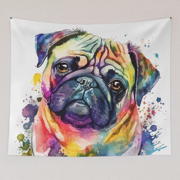 Item preview, Pug Dog Colorful Watercolor designed and sold by delroy66.