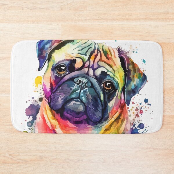 Item preview, Pug Dog Colorful Watercolor designed and sold by delroy66.