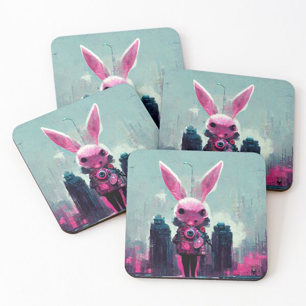 Item preview, Cyborg pink rabbit  designed and sold by SpectrumBunny.