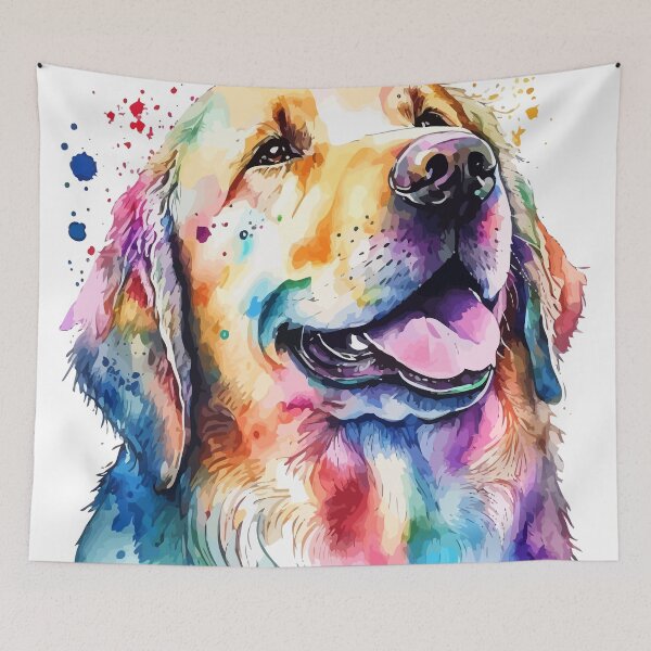 Item preview, Golden Dog Colorful Watercolor designed and sold by delroy66.