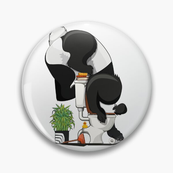 Artikelvorschau, Panda Bear drinking from toilet, funny bear bathroom art entworfen und verkauft von Wyattdesign.