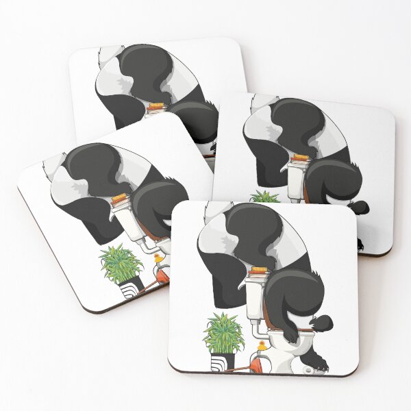 Artikelvorschau, Panda Bear drinking from toilet, funny bear bathroom art entworfen und verkauft von Wyattdesign.