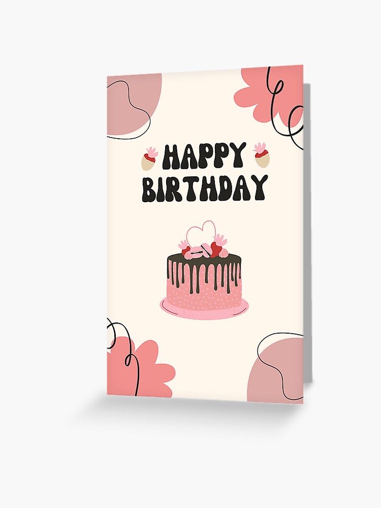 Carte de vœux for Sale avec l'œuvre « Joyeux anniversaire rose