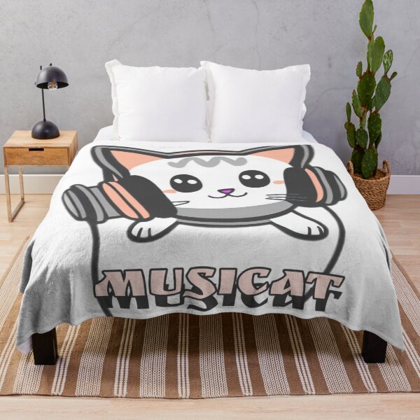 Item preview, Cat - Musicat Musical Cat Wearing Headphones Kitten Music Kawaii V40 designed and sold by DreamingAwake1.
