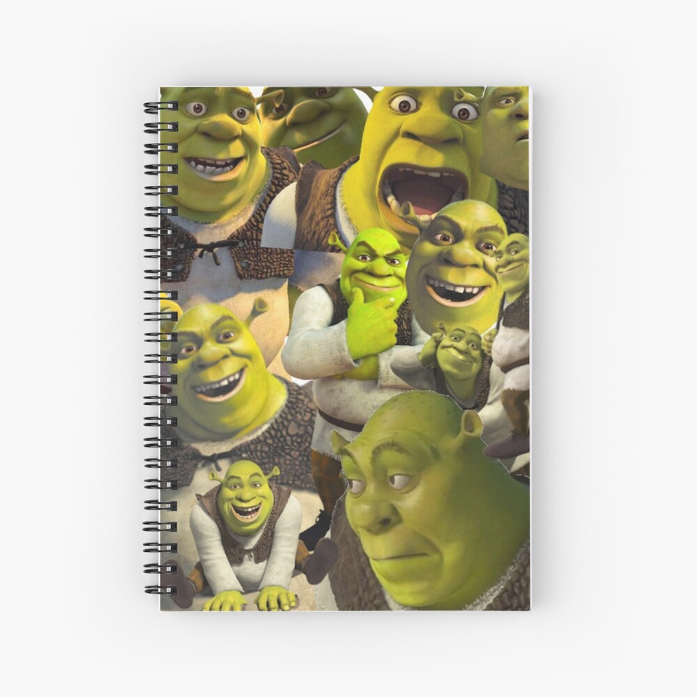 Shrek meme Spiral Notebook for Sale by yyyeseniaa