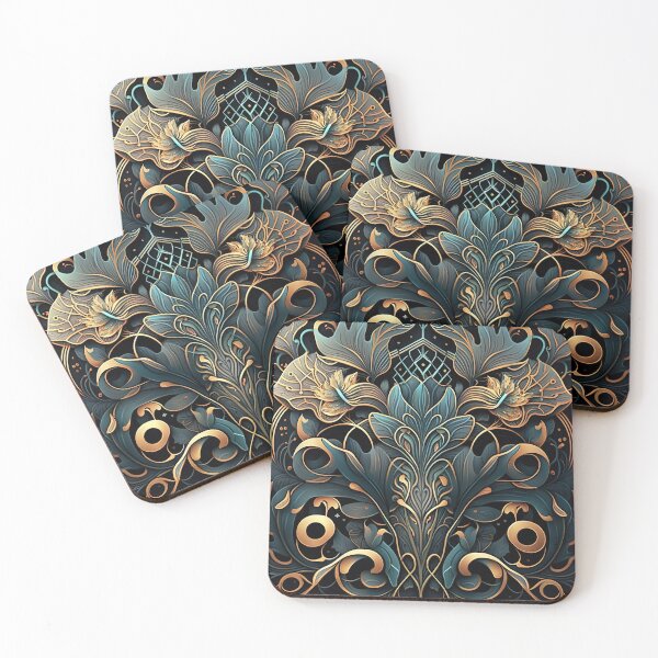 Item preview, Futuristic Art Nouveau Floral Patterns designed and sold by artyficial-.