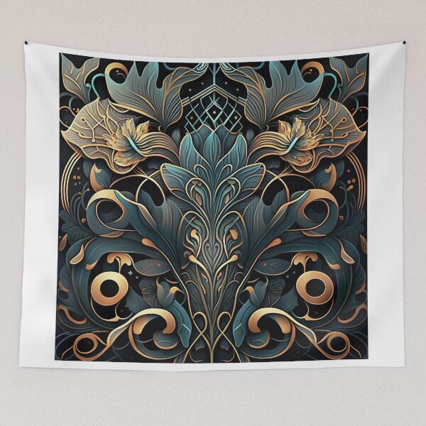Item preview, Futuristic Art Nouveau Floral Patterns designed and sold by artyficial-.