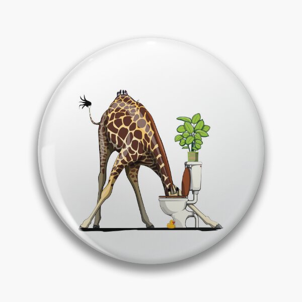Artikelvorschau, Giraffe drinking from toilet in Bathroom, funny bathroom art entworfen und verkauft von Wyattdesign.