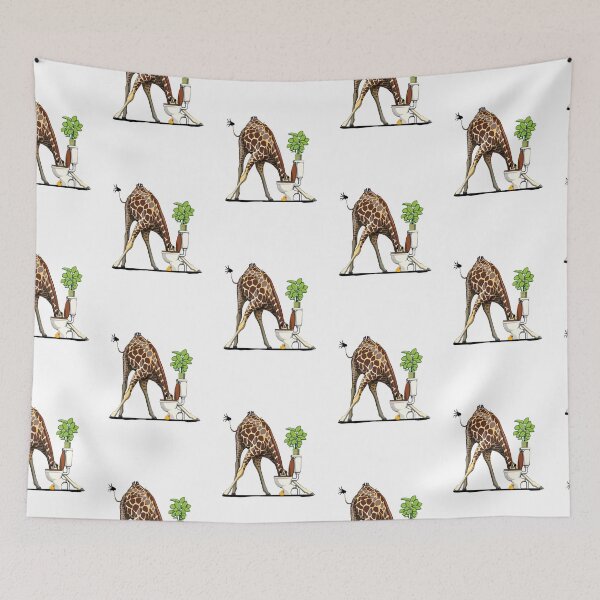 Artikelvorschau, Giraffe drinking from toilet in Bathroom, funny bathroom art entworfen und verkauft von Wyattdesign.