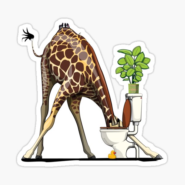 SmileteesDrink Funny Giraffe Drinking Beer Sticker for Sale by VBRArtChic