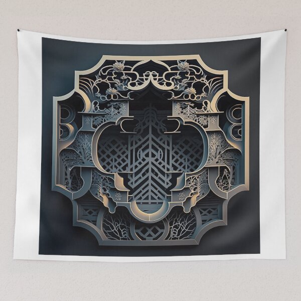 Item preview, Futuristic Intricate Chinese Lattice Design designed and sold by artyficial-.