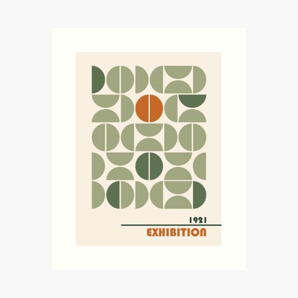 Item preview, Bauhaus poster, Sage green, Retro print, Exhibition poster, Geometric print, Abstract designed and sold by KristinityArt.
