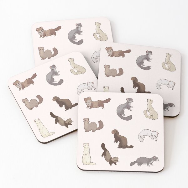 Item preview, Cute cartoon Ferrets illustration pack  designed and sold by Yarafantasyart.