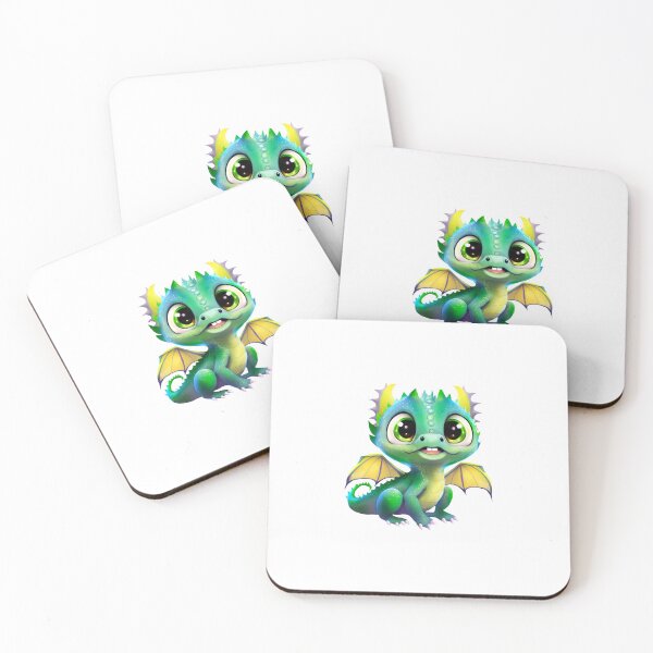 Item preview, Super Cute Little Baby Dragon Green and Gold designed and sold by adlydesigns.
