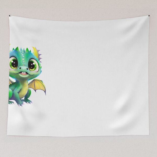 Item preview, Super Cute Little Baby Dragon Green and Gold designed and sold by adlydesigns.