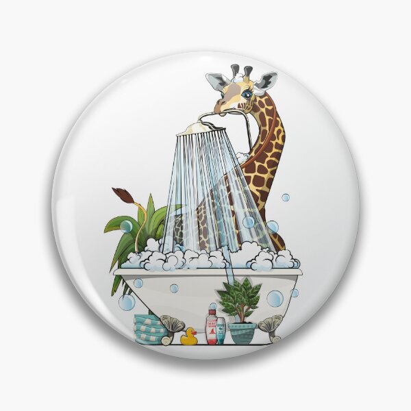 Artikelvorschau, Giraffe using the Shower, Bathroom, funny bathroom art entworfen und verkauft von Wyattdesign.